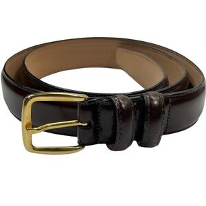 Made in Italy 75% Leather Brown Belt Gold Buckle Size 36/90